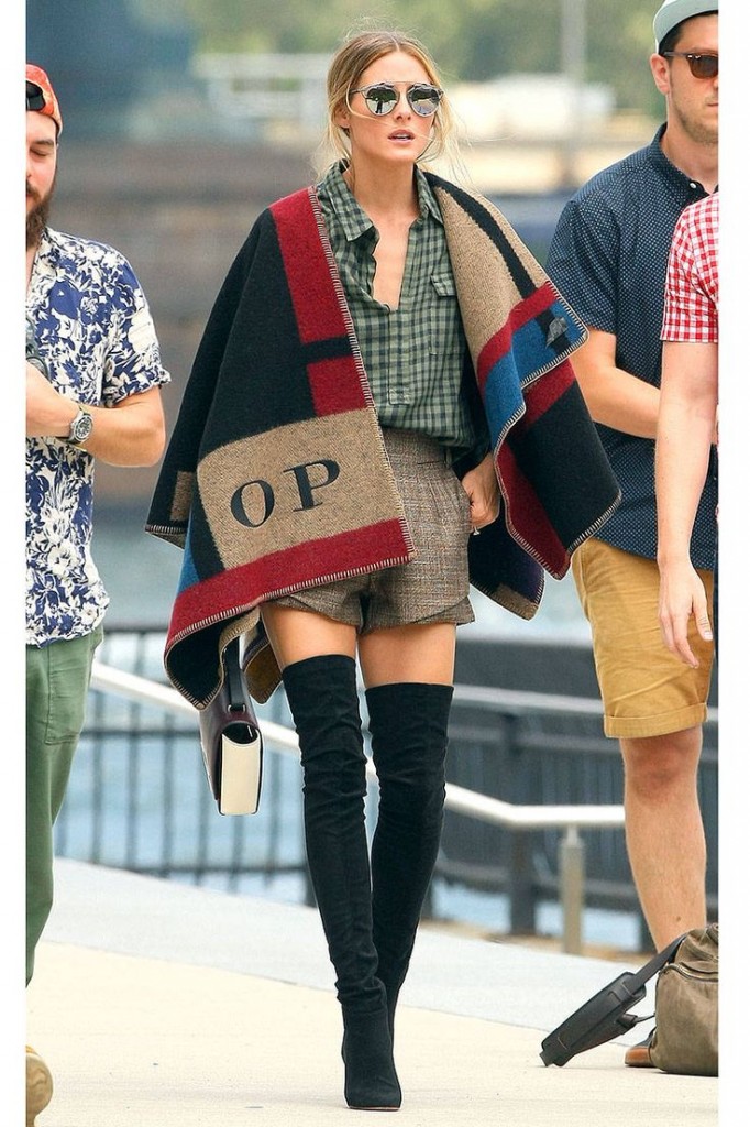 Olivia Palermo Burberry personalized blanket scarf