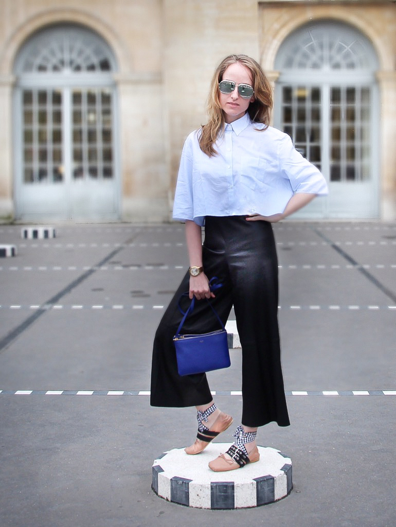 Miu Miu ballerinas, culottes and a cropped top - STYLECLOSEUP